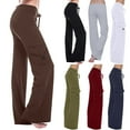 thumbnail image 1 of DDAPJ pyju Womens Bootcut Yoga Pants with Cargo Pickets High Waisted Drawstring Flare Leggings Stretch Workout Gym Trousers Navy XS, 1 of 9