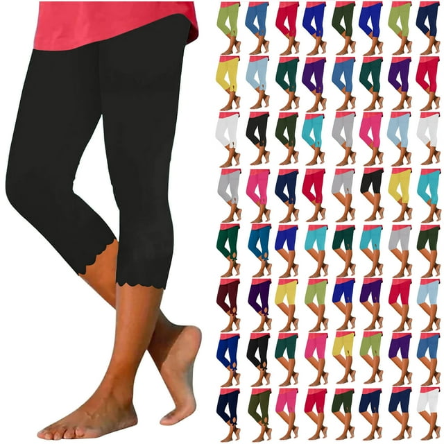 DDAPJ pyju Womens Capri Leggings High Waisted Tummy Control Yoga Pants ...