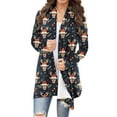 thumbnail image 1 of DDAPJ pyju Womens Christmas Cardigans Novelty Holiday Cardigan Xmas Reindeer Snowflake Santa Claus Print Long Sleeve Cardigans Ladies Gifts Navy XXL, 1 of 4