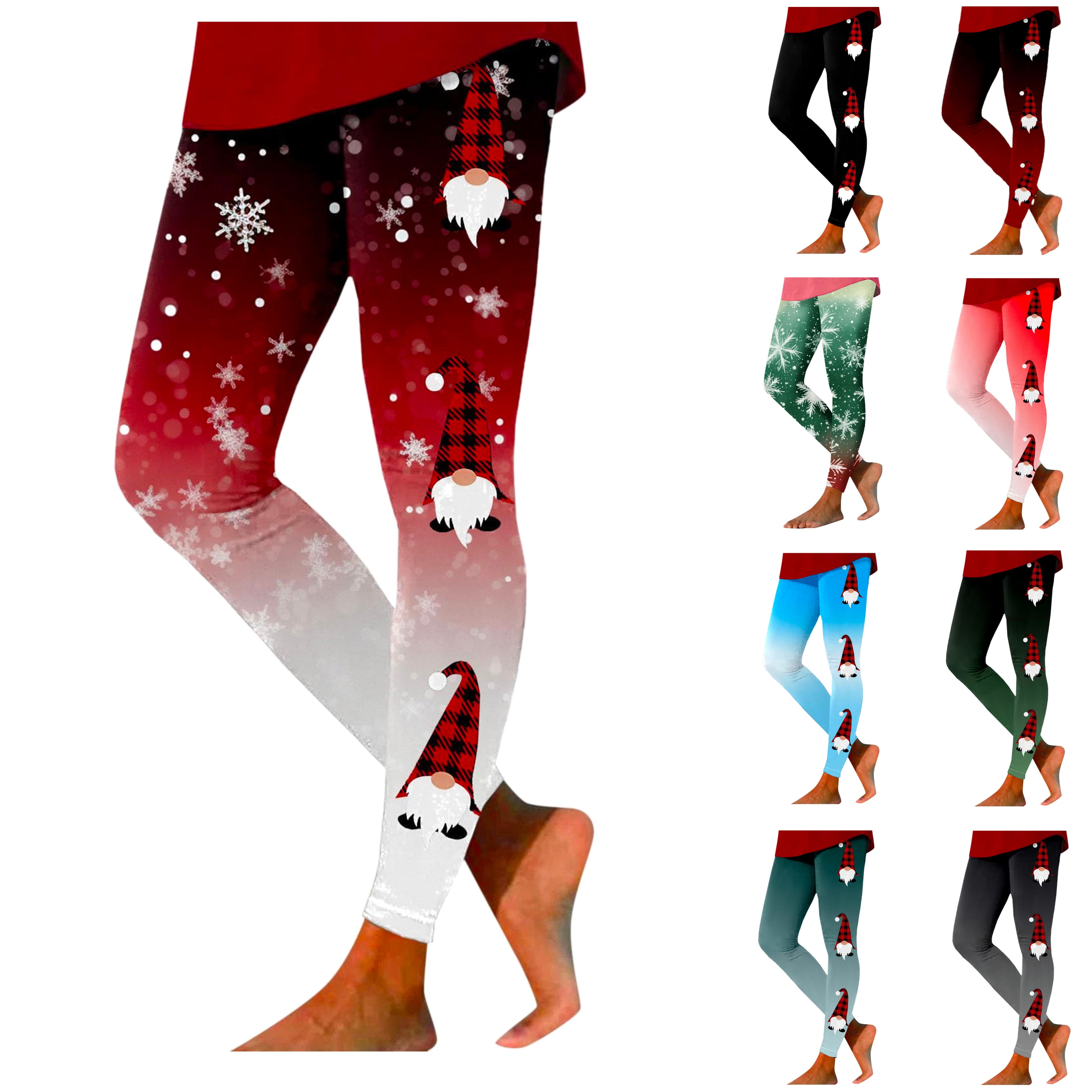 Christmas Skull Print Yoga Tights, Pants, Leggings - Black main image 0