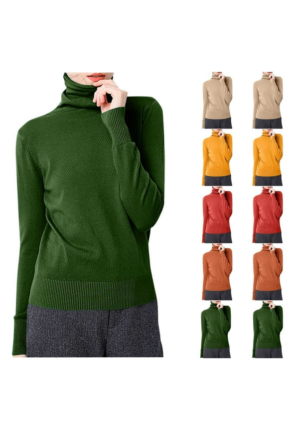 Womens Cotton Knitted Tops Cowl Neck Long Sleeve Thermal Tees Slim Fit Basic Tee Shirt Lightweight Pullover Sweater Birthday Gift Red L