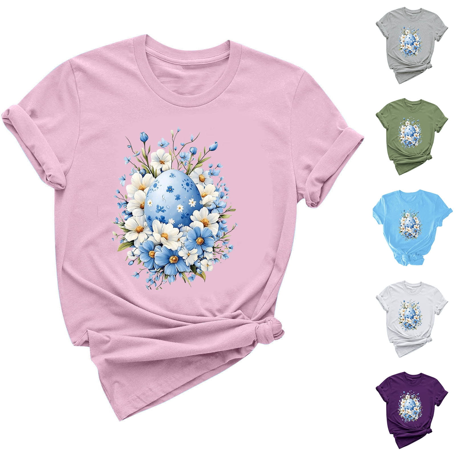 DDAPJ pyju Womens Easter Shirts Teen Girls Cute Graphic Tee Easter ...