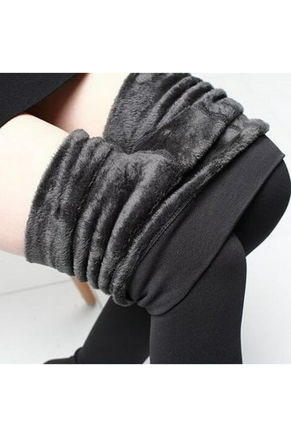 Womens Fleece Lined Stirrup Leggings, Winter Thermal Pants Thick Warm High Waist Stretchy Yoga Tights Basic Solid Color Skinny Leggings on Clearance Dark Gray Free Size