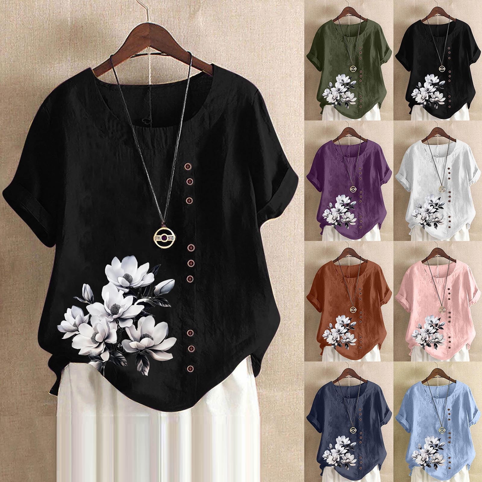 LUXVEER Women's Lace Short Sleeve Top - Dressy Casual Blouse For Work & Summer 2025 Trendy T-Shirt - View #9