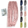 thumbnail image 1 of DDAPJ pyju Womens Fluffy Pajama Pants Fuzzy Fleece Cozy Lounge Pants Winter Warm Sleepwear Pj Bottoms with Pockets Dark Gray M, 1 of 7