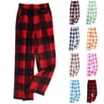 thumbnail image 1 of DDAPJ pyju Womens Fuzzy Fleece Pants Flannel Plaid Pajama Pants Baggy Comfy Lounge Trousers Winter Warm Soft Sleep Bottoms Pink XXXL, 1 of 6