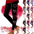 thumbnail image 1 of DDAPJ pyju Womens Heart Leggings Valentine's Day Print High Waisted Casual Yoga Pants Running Fitness Tights Multicolor#6 XL, 1 of 7