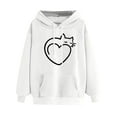 thumbnail image 1 of DDAPJ pyju Womens Heart Print Hoodie 2023 Fall Fashion,Loose Casual Drawstring Pullover Hoodie for Cat Lover Oversized Long Sleeve Hooded Sweatshirt with Kangaroo Pocket, 1 of 4
