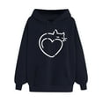 thumbnail image 1 of DDAPJ pyju Womens Heart Print Hoodie 2023 Fall Fashion,Loose Casual Drawstring Pullover Hoodie for Cat Lover Oversized Long Sleeve Hooded Sweatshirt with Kangaroo Pocket, 1 of 4