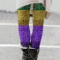 thumbnail image 1 of DDAPJ pyju Womens Holiday Leggings Mardi Gras Outfits Tuesday Carnival Mask Print Tights Stretch High Waist Casual Workout Yoga Pants Clearance Sale Multicolor XL, 1 of 5