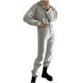 thumbnail image 1 of DDAPJ pyju Womens Hoodie Sweatsuit Long Sleeve Cropped Hooded Sweatshirt and Matching Pants Set Jogging Tracksuit with Pockets, 1 of 6