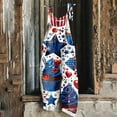 thumbnail image 1 of DDAPJ pyju Womens Independence Day Jumpsuit Distressed American Flag Print Sleeveless Baggy Overalls Linen Summer Rompers with Pockets Limited Time Sales White XXL, 1 of 5
