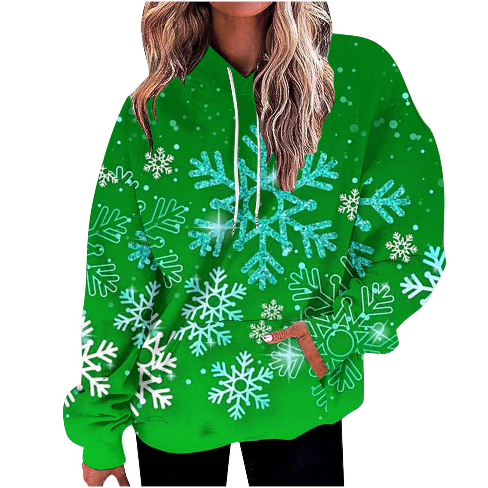 DDAPJ pyju Womens Long Sleeve Christmas Hoodie on Clearance,Teen Girls