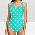 thumbnail image 1 of DDAPJ pyju Womens One Piece Swimsuits Cute Polka Dot Print Beach Swimwear Tummy Control Slimming Bathing Suits Sport Swimsuits Sky Blue XXL, 1 of 6