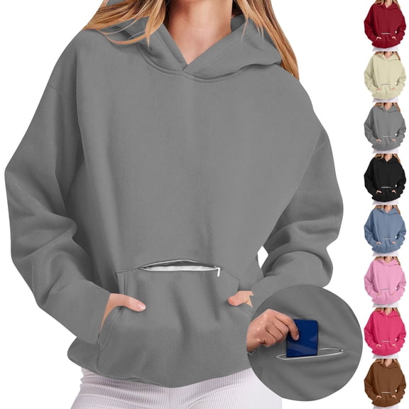 DDAPJ pyju Womens Oversized Hoodies Fleece Hooded Sweatshirts Fall Fashion Pullover Hoodie with Pocket