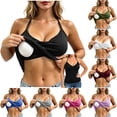 thumbnail image 1 of DDAPJ pyju Womens Padded Halter Tops Built in Bra Backless Tank Top Going Out Y2k Trendy Camisole Crop Tops Army Green XL, 1 of 8