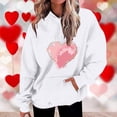 thumbnail image 1 of DDAPJ pyju Womens Pink Hoodie for Valentine's Day Love Heart Print Hooded Sweatshirt Casual Long Sleeve Drawstring Pullover Tops Oversized Drop Shoulder Hoodies with Front Pocket White XXXL, 1 of 5