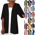 thumbnail image 1 of DDAPJ pyju Womens Plus Size Cardigan Dressy Casual Floral Printed Kimono Cardigans Boho Summer Beach Cover ups Lightning Sales Navy XXXXL, 1 of 6