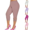 thumbnail image 1 of DDAPJ pyju Womens Plus Size Leggings 2025 Trendy Hollow Out Yoga Capris High Waisted Eyelet Breathable Beach Capri Pants Casual Summer Cropped Pants Clearance Sale Blue XXL, 1 of 7