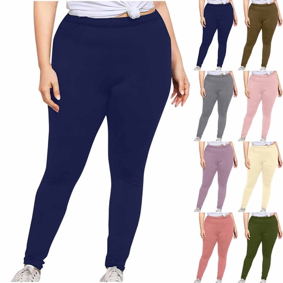 DDAPJ pyju Womens Plus Size Leggings High Waisted Stretch Workout Yoga Pants Buttery Soft Ankle Length Legging Lightning Sales of Today Hot Pink XXXXL