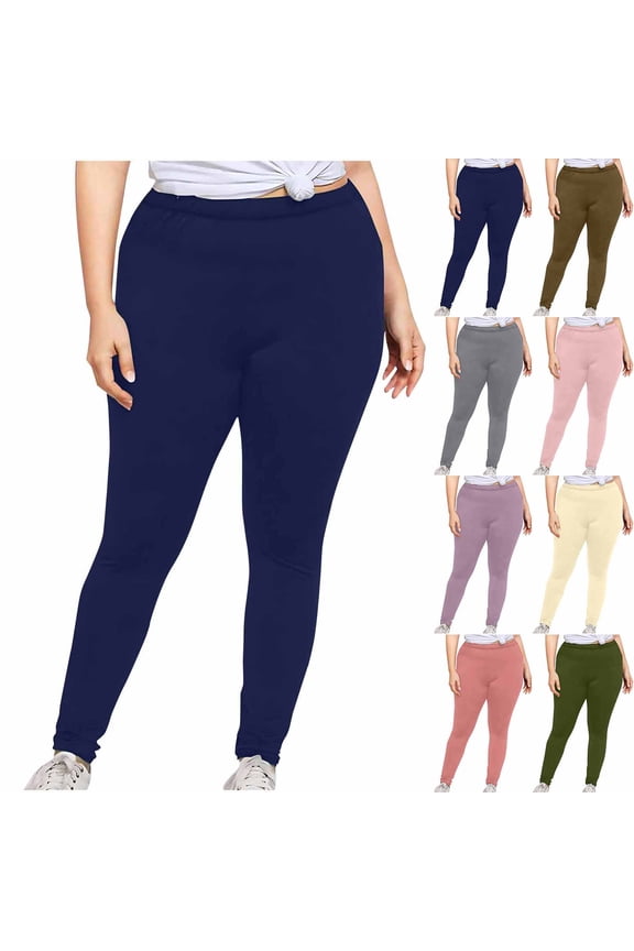 Womens Plus Size Leggings High Waisted Stretch Workout Yoga Pants Buttery Soft Ankle Length Legging Today's Sales Brown XXXXL