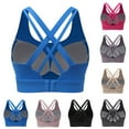thumbnail image 1 of DDAPJ pyju Womens Sports Bras Criss Cross Back Strappy Padded Workout Yoga Bra High Support for Large Bust Black XXL, 1 of 2