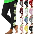 thumbnail image 1 of DDAPJ pyju Womens St. Patrick's Day Leggings Cute Gnome Print Casual Skinny Pants Elastic Waist Stretchy Yoga Tights Buttery Soft Holiday Bottoms Blue XL, 1 of 4