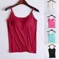 thumbnail image 1 of DDAPJ pyju Womens Tank Top with Built in Bra Modal Padded Camisole Yoga Bra Tanks Tops Spaghetti Straps Sleeveless Workout Shirts Cotton Undershirt Sales of Today White XXXXXL, 1 of 6