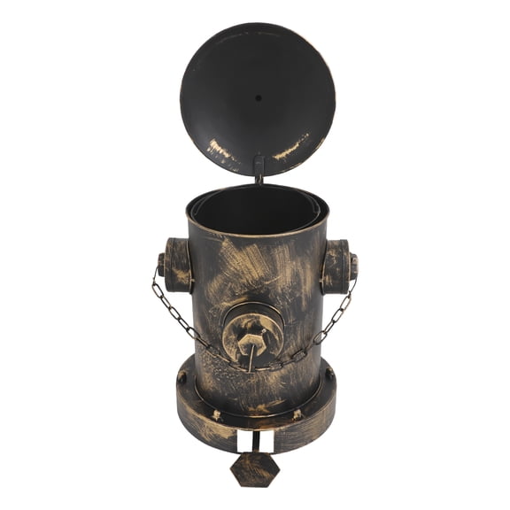 DDBESSIC 1.27Gal Retro Fire Hydrant Trash Can Bronze Step-On Waste Bin for Indoor Outdoor Use
