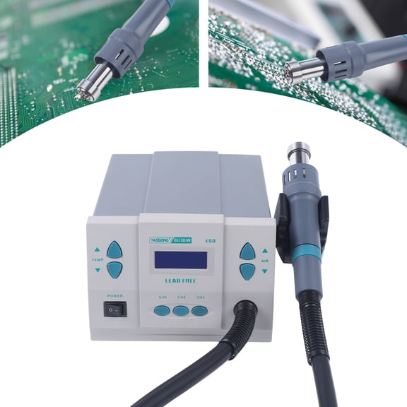 DDBESSIC 1000W Hot Air Rework Station with LCD Display Digital Hot Air Rework Station with 5mm/8mm/10mm Air Nozzles AC 110V