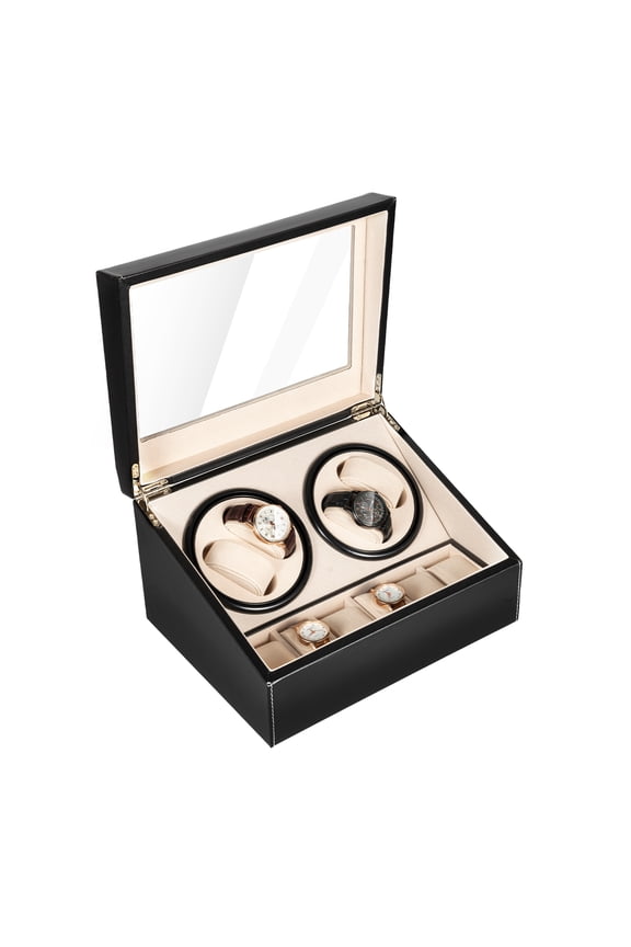 4+6 Leather Watch Storage Display Case Luxury Automatic Rotation Watch Winder Box for Store Display Home Decoration