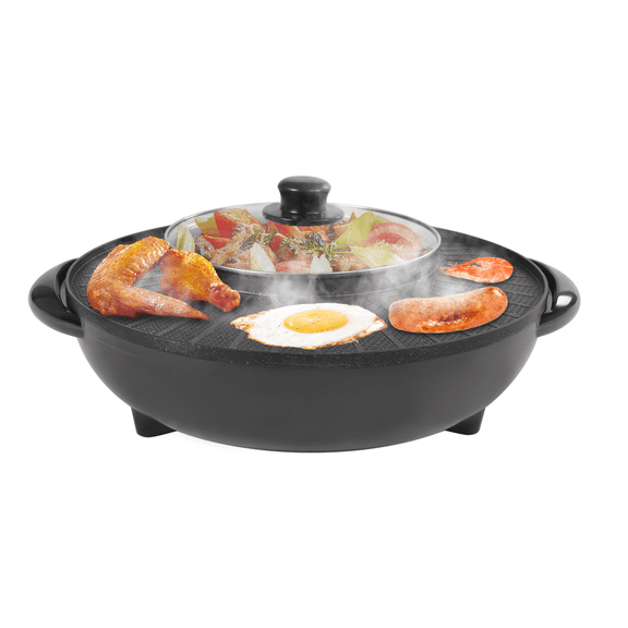 DDBESSIC 5.28Qt Electric Hot Pot & Grill Portable Smokeless Grill Indoor Outdoor Hotpot Grill 1350W