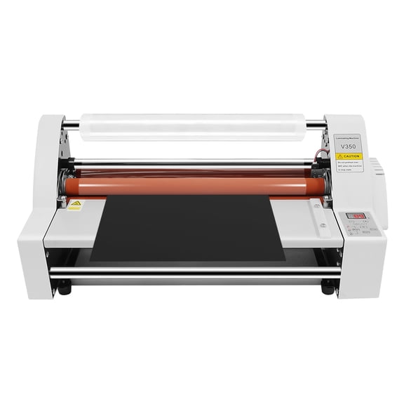DDBESSIC Electronic Temperature Control Digital Display Roll Laminator Machine V350 Hot Cold Roll Laminator 13.78in Width