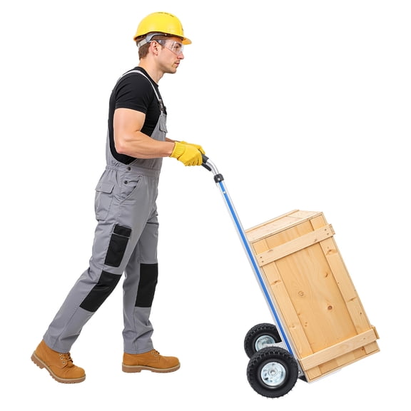 DDBESSIC Heavy Duty Dolly Industrial Hand Truck Cart with 2 Wheels 500lbs Capacity Aluminum Alloy