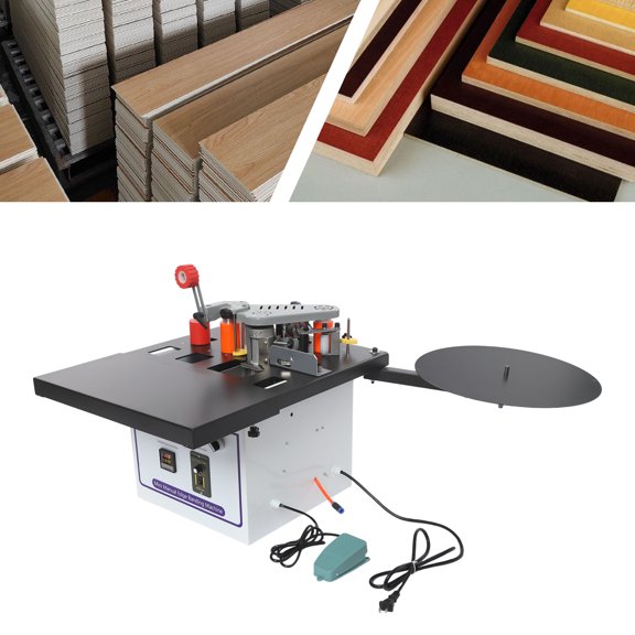 DDBESSIC Portable Woodworking Edge Bander Curve Straight Line Edge Banding Machine 110V