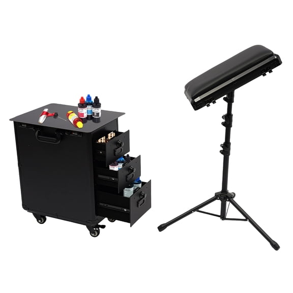 DDBESSIC Rolling Tattoo Case Portable Makeup Case with 4 Universal Wheels and Combination Lock