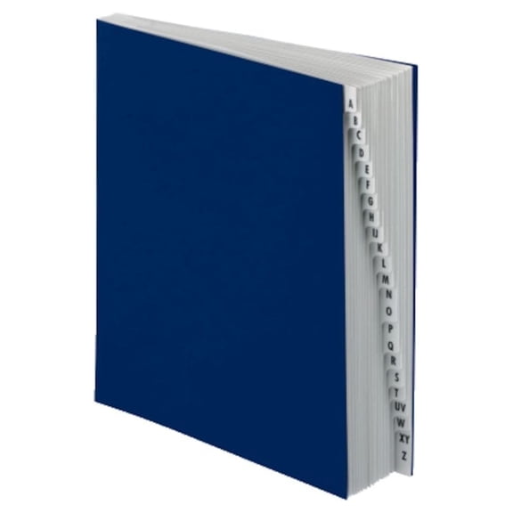 DDF3OX Expanding Desk File, A-Z, Letter Size, Acrylic-Coated Pressboard, Dark Blue