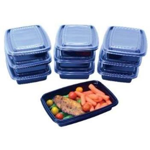 DDI 2385136 1-Section Meal Prep Containers - Black - Case of 120
