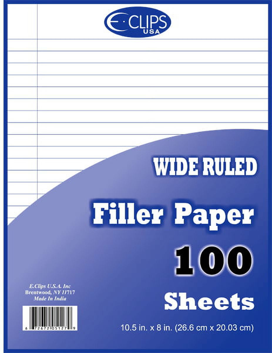 DDI 1276283 Wide Ruled Filler Paper 100 Sheets Case of 60