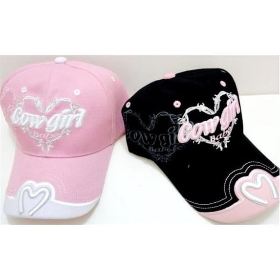DDI 1281322 Cowgirl Babe Pink Black Baseball Hats Adjustable Case of 24
