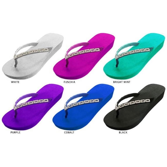 DDI 1785461 Ladies Eva Wedge Sandals With Rhinestone Embellished Upper