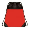 thumbnail image 1 of DDI  18.5 in. Mesh Drawstring Bags Backpack with Front Zipper Pocket, Red & Black - Case of 48, 1 of 1