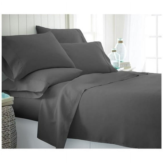 DDI 1941563 Twin Premium Double Brushed 4 Piece Sheet Set - Gray Case of 12