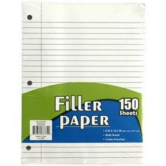 DDI 1949654 Filler Paper Wide Ruled - 150 Sheets Case of 36