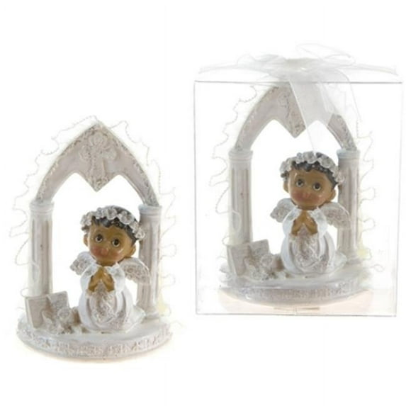 DDI 1996439 Ethnic Toddler in White with Wings Praying under Arch in Clear Box - Blue Case of 48