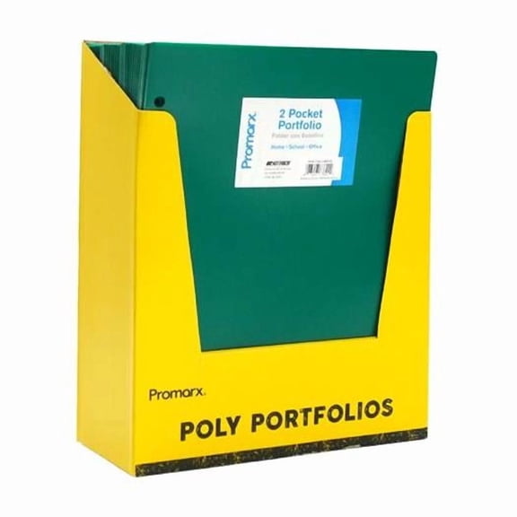DDI 2386744 2 Pocket Poly Portfolios - Green - Case of 48