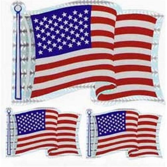 DDI 2122387 Patriotic American Flag Holographic 3 in 1 Decal Case of 100