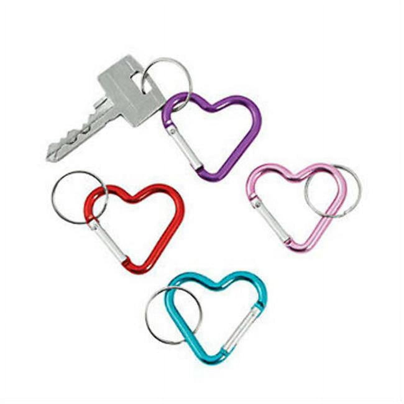 1.75 Heart Shaped Carabiner Clip Key Chain