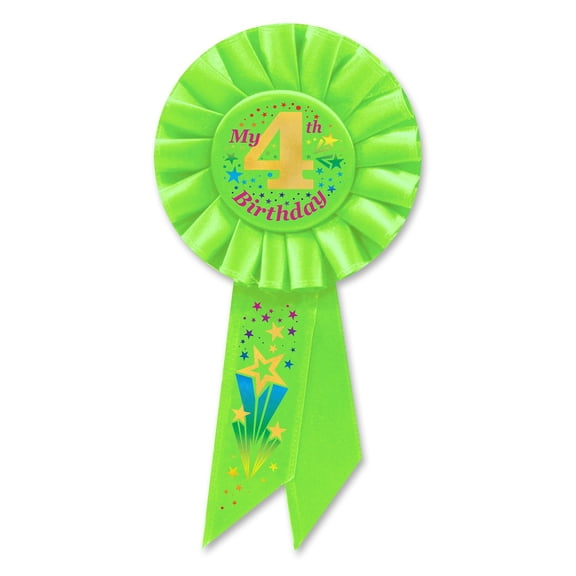 DDI 2181608 My 4Th Birthday Rosette - Lime Green Case of 12