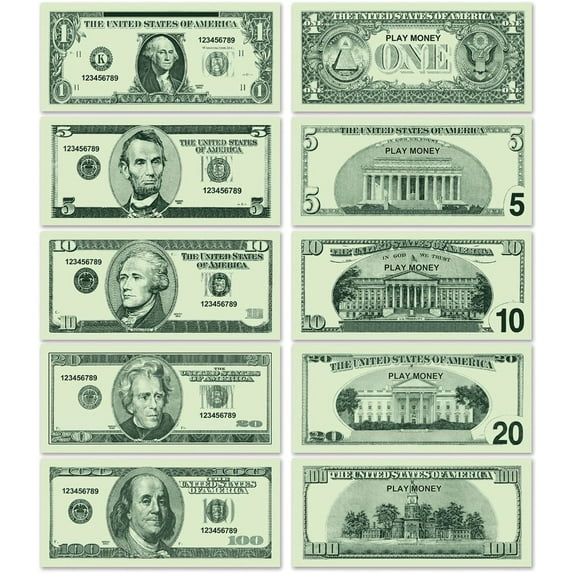 Beistle 100 Pieces of Large Paper Fake Money